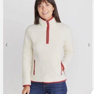 Marine Layer cream Sherpa quarter zip pull over size XL